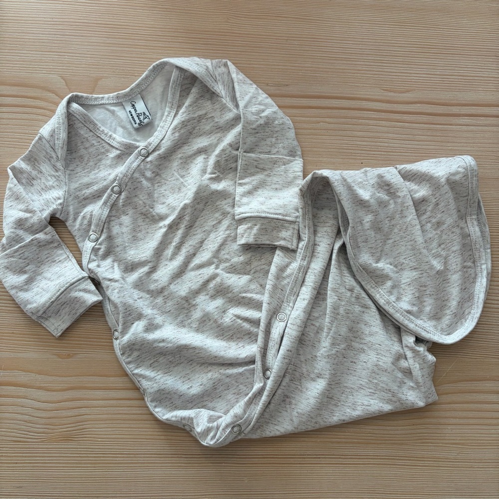 Copper Pearl Knit Swaddle Blanket - Oat
